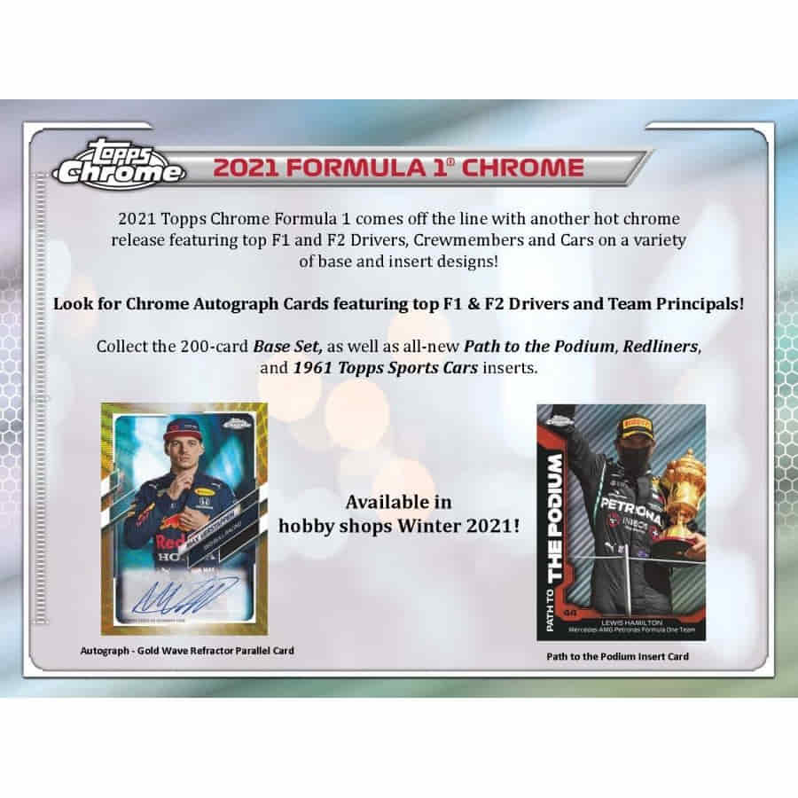 2021 Topps Chrome F1 Racing Sealed Hobby Box